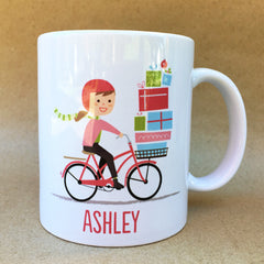 ceramic mug | girl on bike