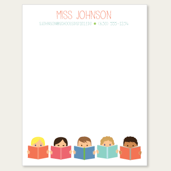 personalized teacher notepad | kids reading