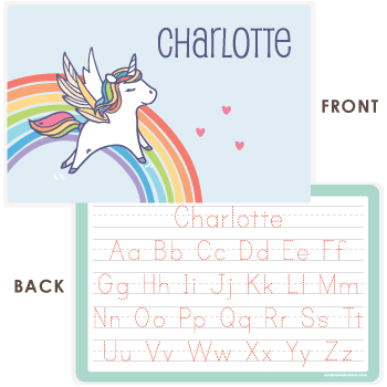personalized kids placemat | rainbow unicorn