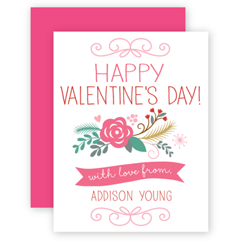 personalized valentines | floral