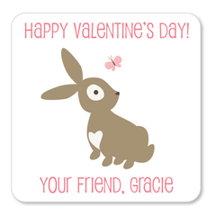 personalized Valentine's Day gift labels | bunny