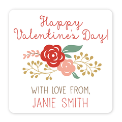 personalized Valentine's Day gift labels | floral