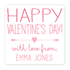 personalized Valentine's Day gift labels | pink