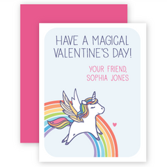 personalized valentines | rainbow unicorn