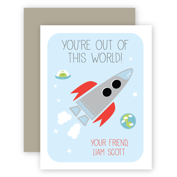 personalized valentines | rocket ship
