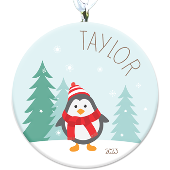 Personalized Ornament | Winter Penguin