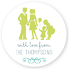 family silhouette gift labels | 3" circles
