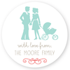 family silhouette gift labels | 3" circles