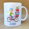 ceramic mug | boy on bike