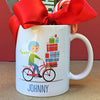 ceramic mug | boy on bike