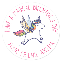 personalized Valentine's Day gift labels | unicorn