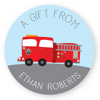 gift labels | fire truck
