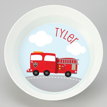 personalized bowl | fire truck