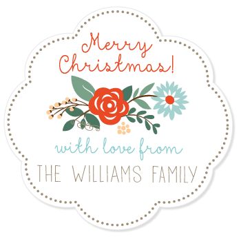 Christmas floral gift labels | 3" wide