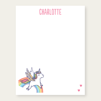personalized notepad | rainbow unicorn