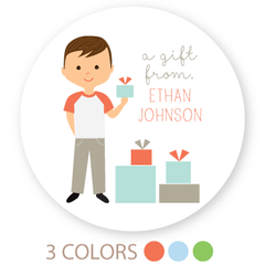custom boy gift labels | 3" circles