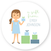 custom girl gift labels | 3" circles