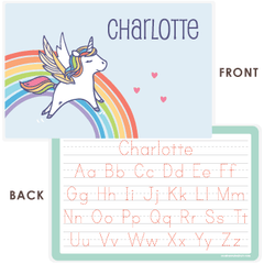 personalized kids placemat | rainbow unicorn