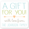 personalized gift labels | blue squares
