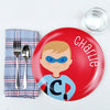 personalized plate | superhero boy