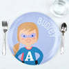personalized plate | superhero girl