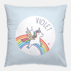 Personalized Throw Pillow :: Rainbow Unicorn