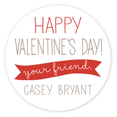 personalized Valentine's Day gift labels | red circle