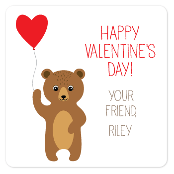 personalized Valentine's Day gift labels | bear