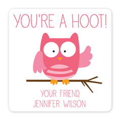 personalized Valentine's Day gift labels | owl