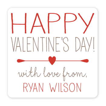 personalized Valentine's Day gift labels | red