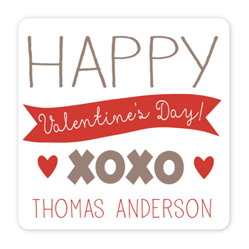 personalized Valentine's Day gift labels | xoxo red